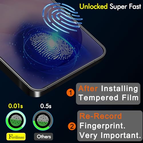 Image of Ferilinso 3 Pack Screen Protector for Samsung Galaxy S26 Ultra, 9H Military-Grade Shatterproof Tempered Glass, Dust Removal Tray, Fingerprint Compatible, Case Friendly, with Camera Lens Protectors
