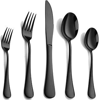BPP 20~Piece Stainless Steel Flatware Set for 4  Kitchen Silverware Black Sets   - Compare price