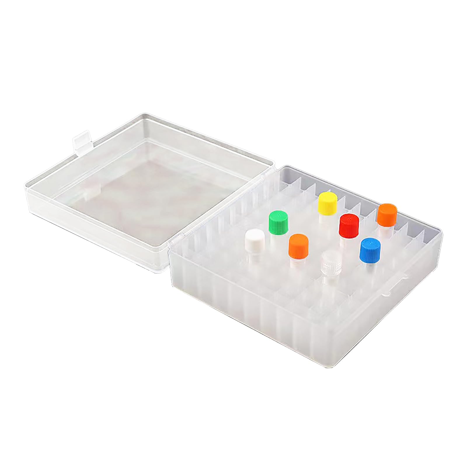 Photo 1 of Cryogenic Boxes - Cryogenic Storage Box with Snap Clasp Lid,Transparent/100 Place,Fits 1.5/2.0 mL Tubes and Vials (Pack of 6) Transparent/100 Place(Pack of 6)