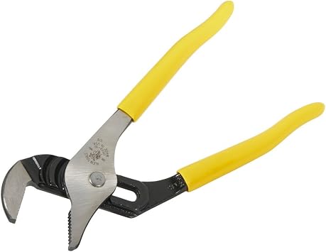 Klein Tools D502-10 Pump Pliers, 10-Inch Tongue and Groove, Quick-Adjust Rivet, 1-3/4 Inch Max Parallel Jaw Range, Tension Loaded Joint