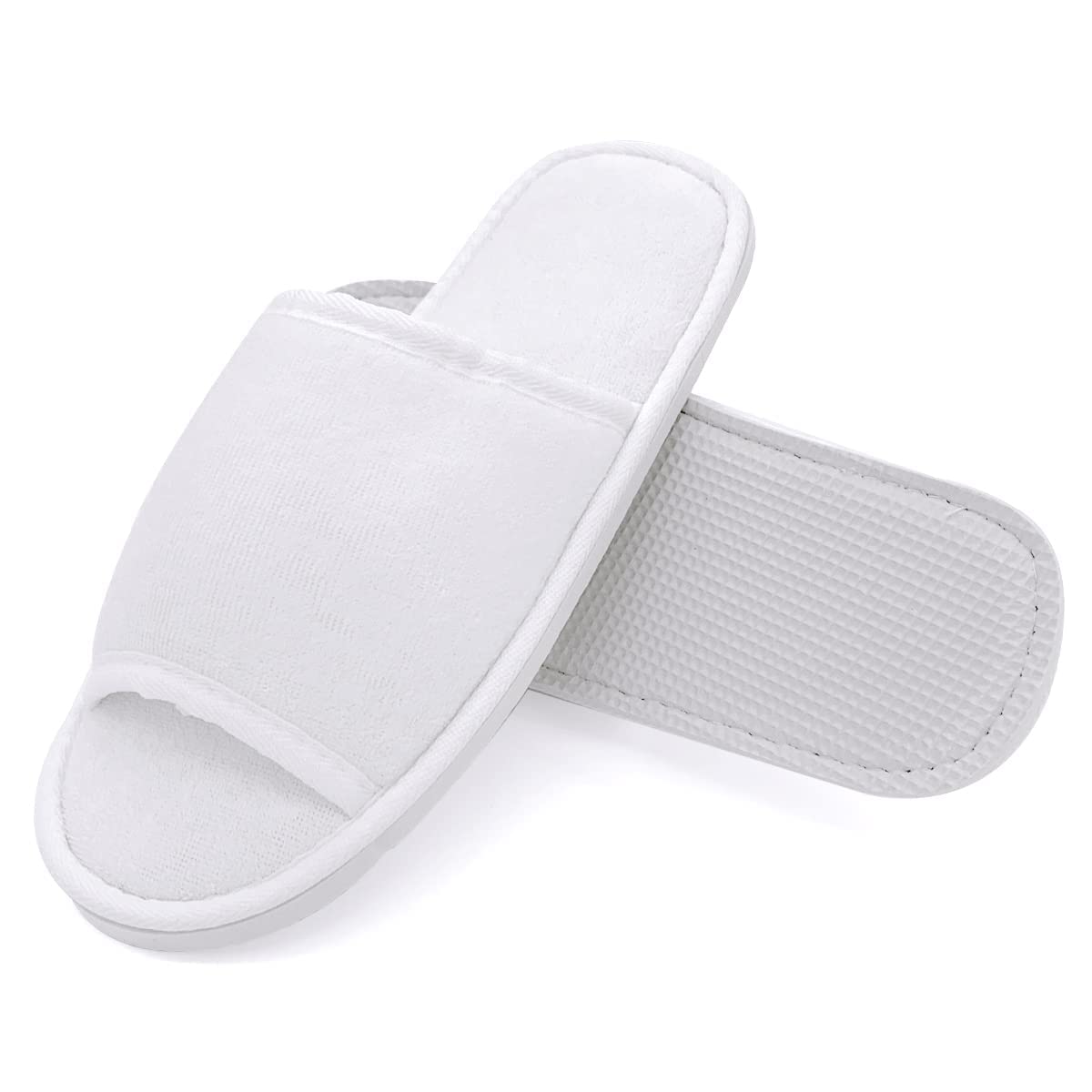 JOMIX Unisex Soft Comfy Ultra Light Sponge Slippers Set Guest Visit Hotel SPA Travel Non-Disposable Slippers Set MD3762 ( 01 White 2 works