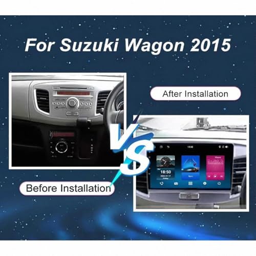 Radio Coche 2 DIN Evita Multas con Carplay Inalámbrico Suzuki Wagon 2015 Cámara HD 2