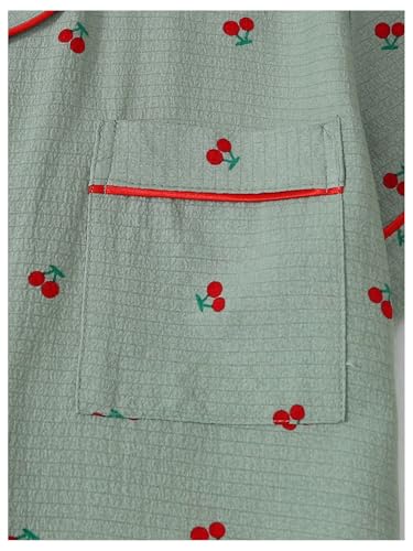 Image of Verdusa Pajamas For Women Set 2 Piece Summer Pajama Sets Cute Pjs Lounge Matching Button Shirt with Shorts