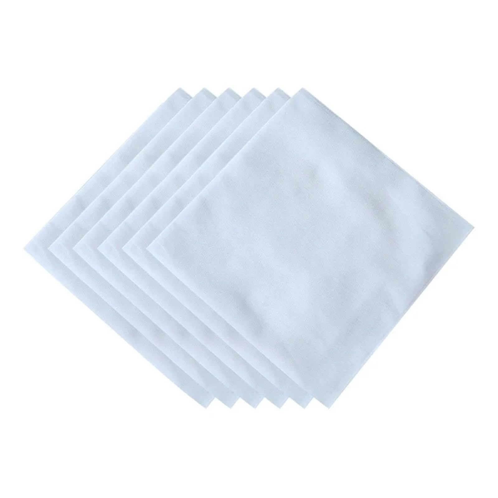Fazzoletti Uomo 6 Pezzi Fazzoletto da Taschino Signori fazzoletti Bianchi Bandana Grande Asciugamano Tascabile ad Alta assorbenza 40x40 cm per Abiti