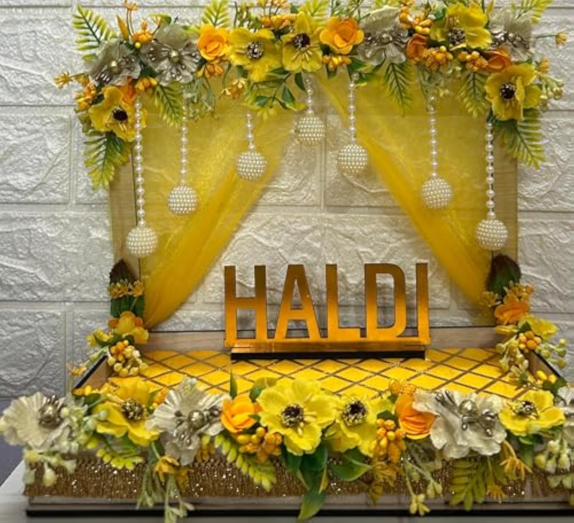 Decorative Haldi Plates Platter Holder Tray