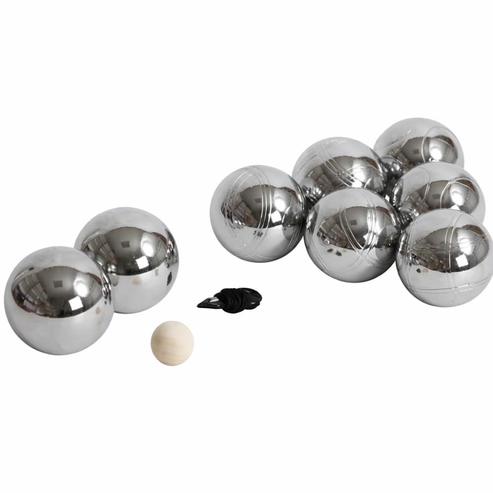 SHOP-STORY Jeu de Pétanque en Métal – 8 Boules avec Housse de Transport, Cochonnet et Cordon de Mesure – Loisirs Extérieurs