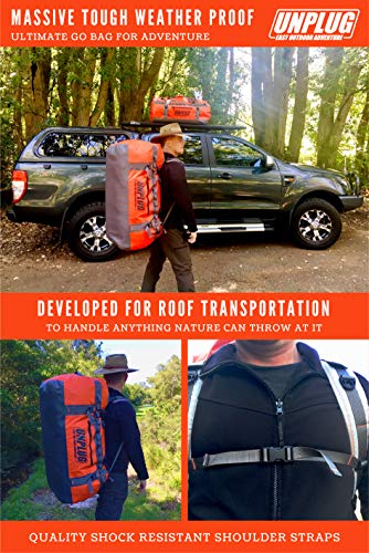 UNPLUG 155L Waterproof Duffel Bag -1680D Heavy Duty XL Waterproof Dry Bag for Camping Gear. Ideal Dry Bags for Boats , Waterproof Bag for Kayaks or All Weather Outdoor Products Utility Duffle Bag