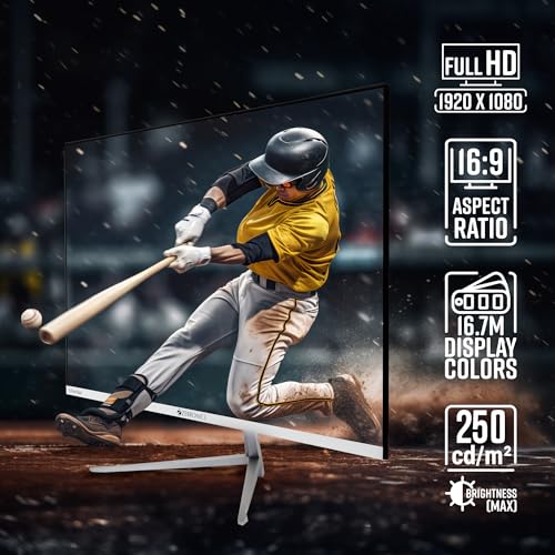 Image of ZEBRONICS A27FHD LED Monitor, 27 inch (68.58cm), 250 nits, 75hz, Slim Design, FHD, 1080p, Wall Mountable, VGA, HDMI, Ultra Slim Bezel, Metal Stand, Built-in Speakers, Widescreen Monitor