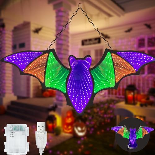 3D Bat LED Infinity Mirror Light (14" 10", USB)