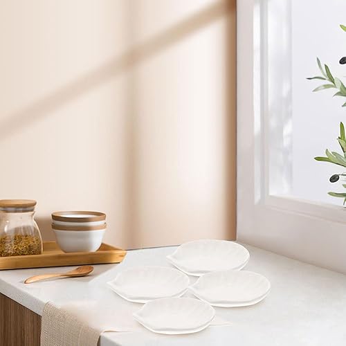 Miniatura 8 de BESPORTBLE Juego de 4 soportes para bolsas de té en forma de concha, posavasos de cerámica para bolsa de té usada, bonita bolsa de té, platillo,