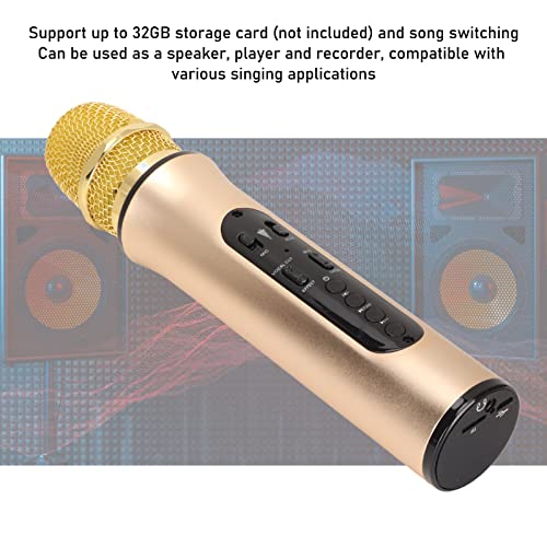 Microfone sem fio, microfone sem fio ABS para festa familiar para PC para smartphone (ouro)