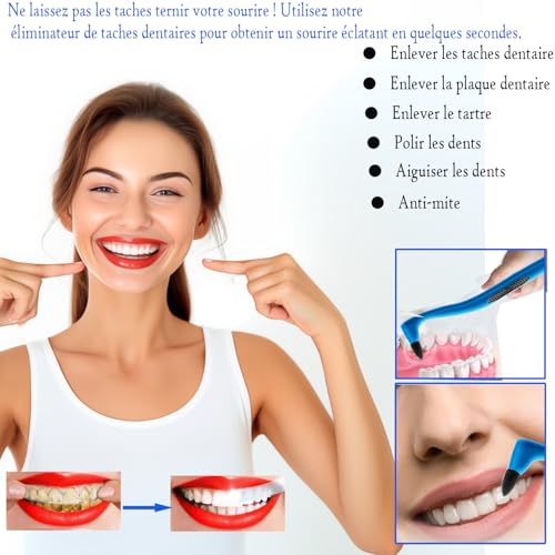 Éliminateur de Taches Dentaires 4 Pièces Outil de Détartrage, Polisseur, Brosse Interdentaire, Gomme à Dents pour Enlever Plaque, Tartre et Taches, Blanchiment et Soins Dentaires – vue 6