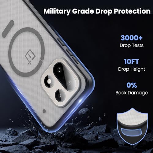 Image of Nillkin Case for OnePlus 15 (1+15) (6.78 inch Inch) Super Frosted Shield Pro Magnetic Hard Back Soft Border (PC + TPU) Cover Raised Bezel Camera Protect Transparent Black Color
