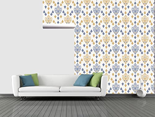 Image of CABANA HOMES Wall Stickers Botanical DIY Wallpaper for Decals (45 x 125 cm, 2 Rolls) (12 sq. ft) Decorative Self Adhesive Living Room, Bedroom, Lobby, Door, White