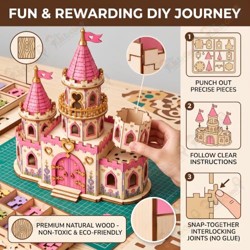 Image of The Little Ones Building & Construction Sets - 210+ PCS Castle Building Block Toys for Girls Toys for Kids Birthday Gifts DIY STEM Educational Toys for Girls Aged 8-14 Years [Fairy Dream Castle]