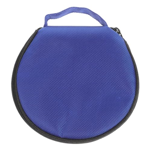 TOYANDONA Bolsa Almacenamiento CD Gran Capacidad Estuche Redondo Oxford Azul Organizador Compacto para Discos Dvd y Cds Funda Portátil Práctica para Coche y Hogar