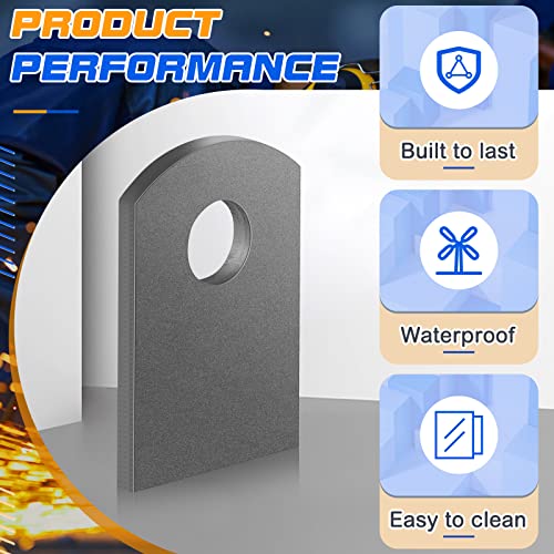 Image of Dunzy 100 Pcs Steel Weld Tabs 1 inch W, 1 1 /2 inch H, 3 /8 inch Hole, 1 /8 inch Universal Shock Mount Thick Flat Tab Brackets Gussets Weld on Light Tabs Mild Steel for Easy Welding