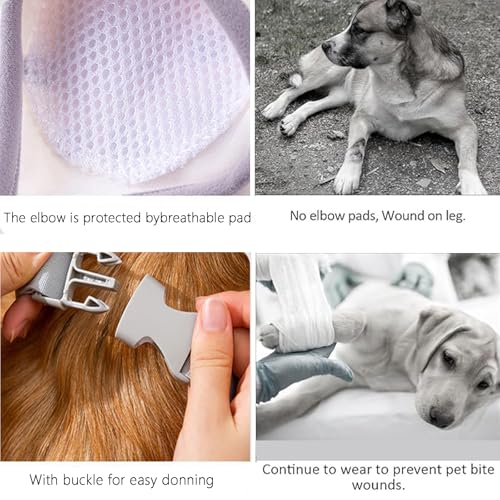 Powerruif 2 Stück Recovery Sleeve Hund, Ellenbogenbandage Hund Liegeschwielen Hund Euioovm Pet Knee Pads für Mittelgroße und Große Hunde Verhindert Das Lecken Von Wunden (Gelb Grau XXL)