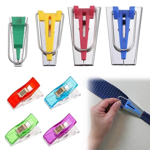 Kit de Bies Maquina de Coser, Bias Tape Maker, 4 Piezas Tela Sesgada Herramienta, Sesgo de Costura, Cinta De Bies De Tela, para Patchwork de Bricolaje, Artes y Manualidades(6 mm/12 mm/18 mm/25 mm)