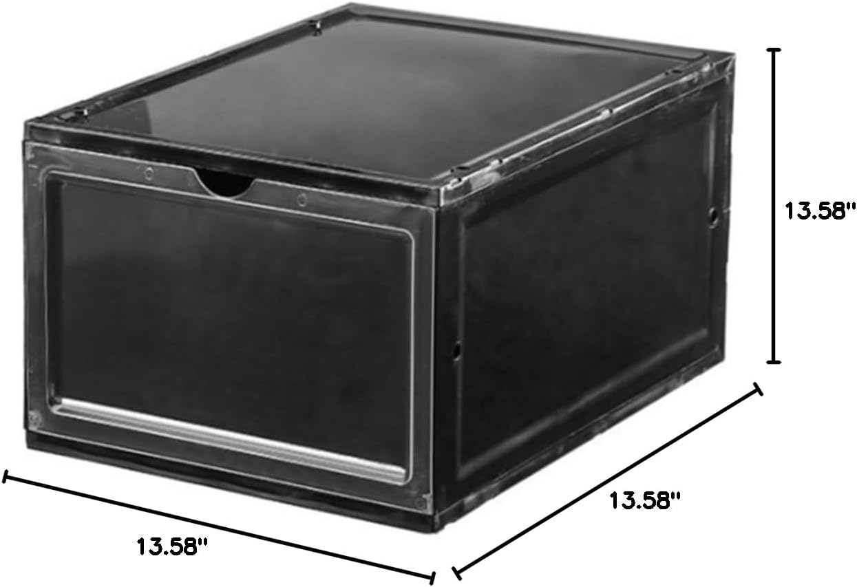 Zerodeko Shoe Storage Box Plastic Folding Shoe Basket for Entryway Scratch-resistant Easy to Open