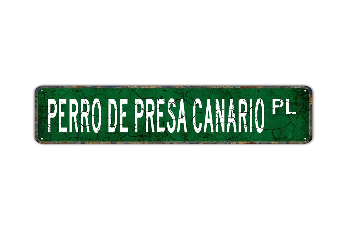 Perro De Presa Canario Retro Tin Signs Aluminum Metal Sign for Kitchen Home Garden Wall Bar Cafe Decor 4x16 Inch