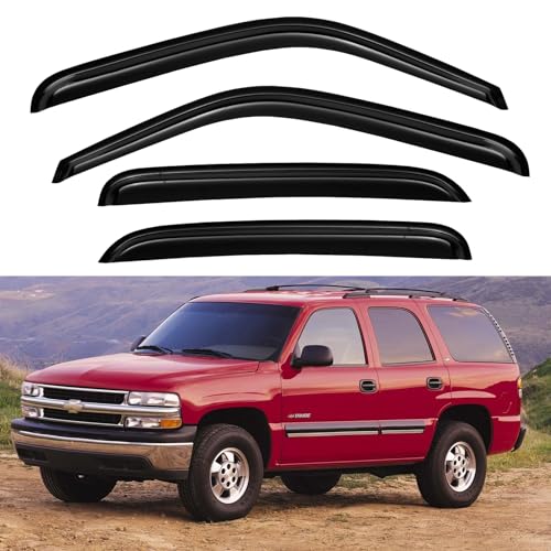 Image of Window Visors Rain Guards for Chevy Tahoe /GMC Yukon 2000-2006, Out-Channel Window Vent Wind Deflectors Visors Shades for 2002-2006 Cadillac Escalade