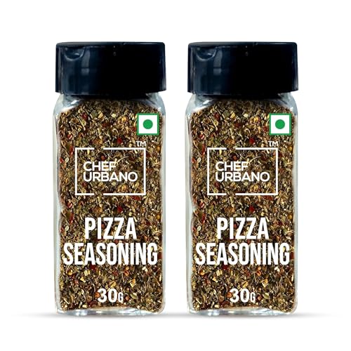 Image of Chef Urbano Pizza Seasoning Spice Mix 30g Pack of 2 | Italian Pizza /Pasta Oregano | Imported Herb Sprinkler | All Natural Premium Spices | All Purpose Seasoning | Glass Bottle | Vegetarian