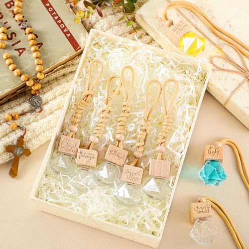 Image of Funnymoom 20 Pcs Christian Gifts Bulk Empty Wood Air Diffuser Freshener Church Accessories Essential Oil Car Freshener for Women Men Teacher Employee Housekeeping Coworker Christmas Appreciation