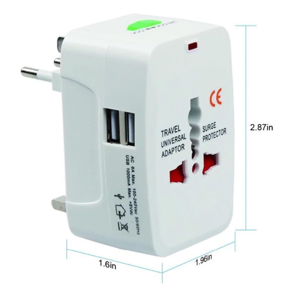 UNIVERSAL TRAVEL ADAPTER - DUAL USB AND USB-C