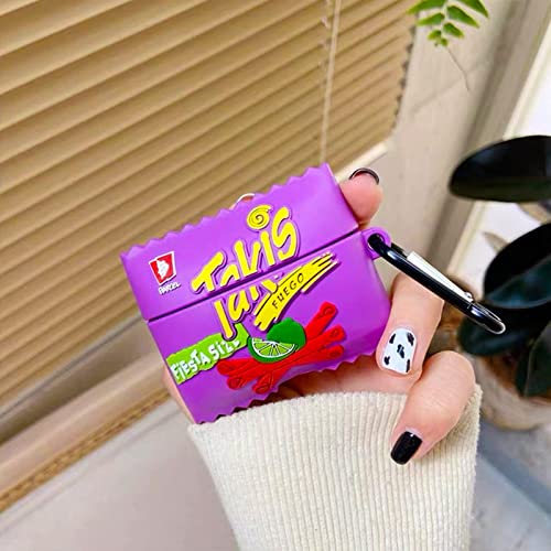 3Pack Cute Case For Airpods Pro Case Cover,3D Cartoon Funny Food Design Full Protective Soft Silicone Case For Apple Airpods Pro With Keychain For Women Boys Girls-Sports Water+Purple Chips+Bubble Gum #TOP6