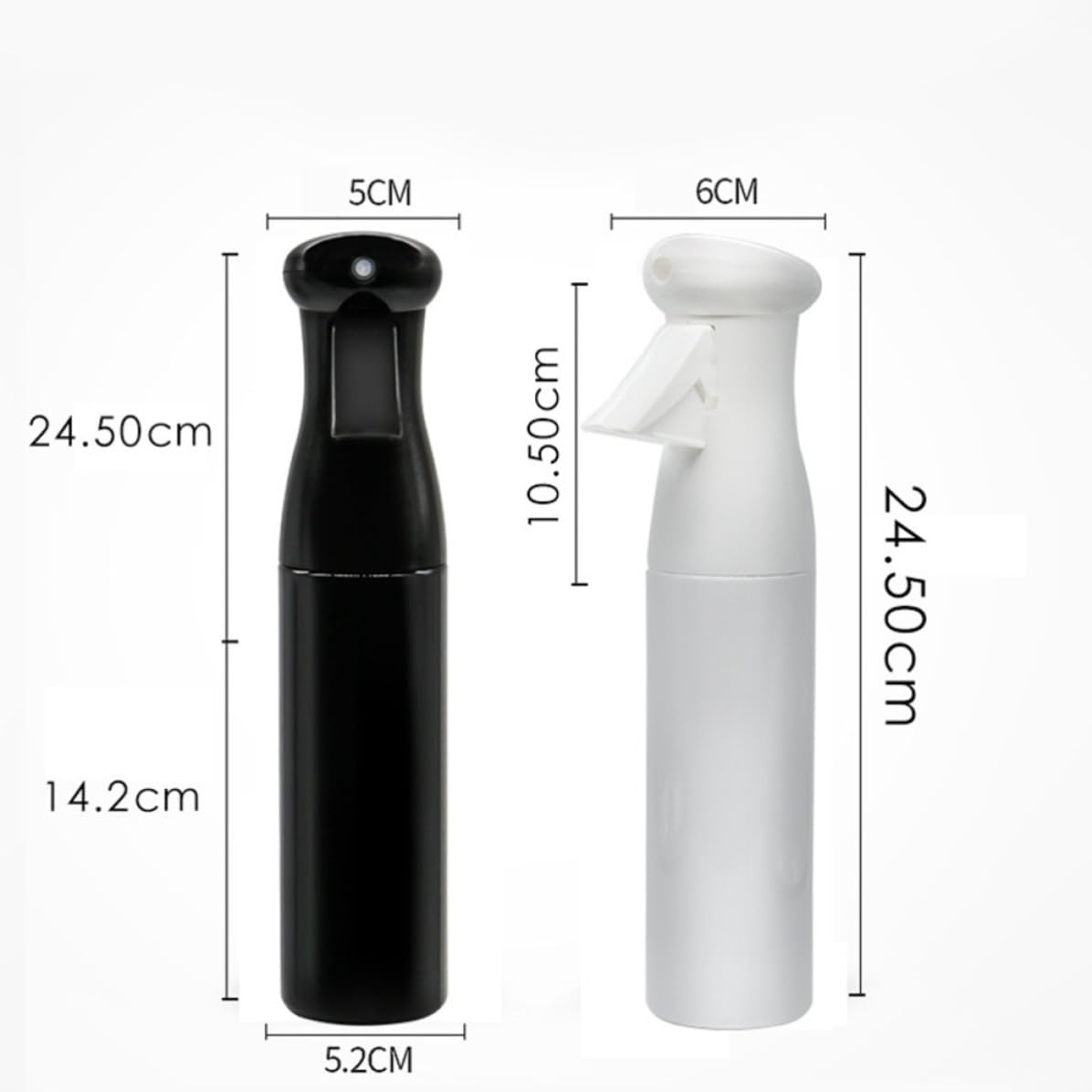 ABOOFAN 3 Piezas Botella Pulverizadora de Presión Manual Negra ABS