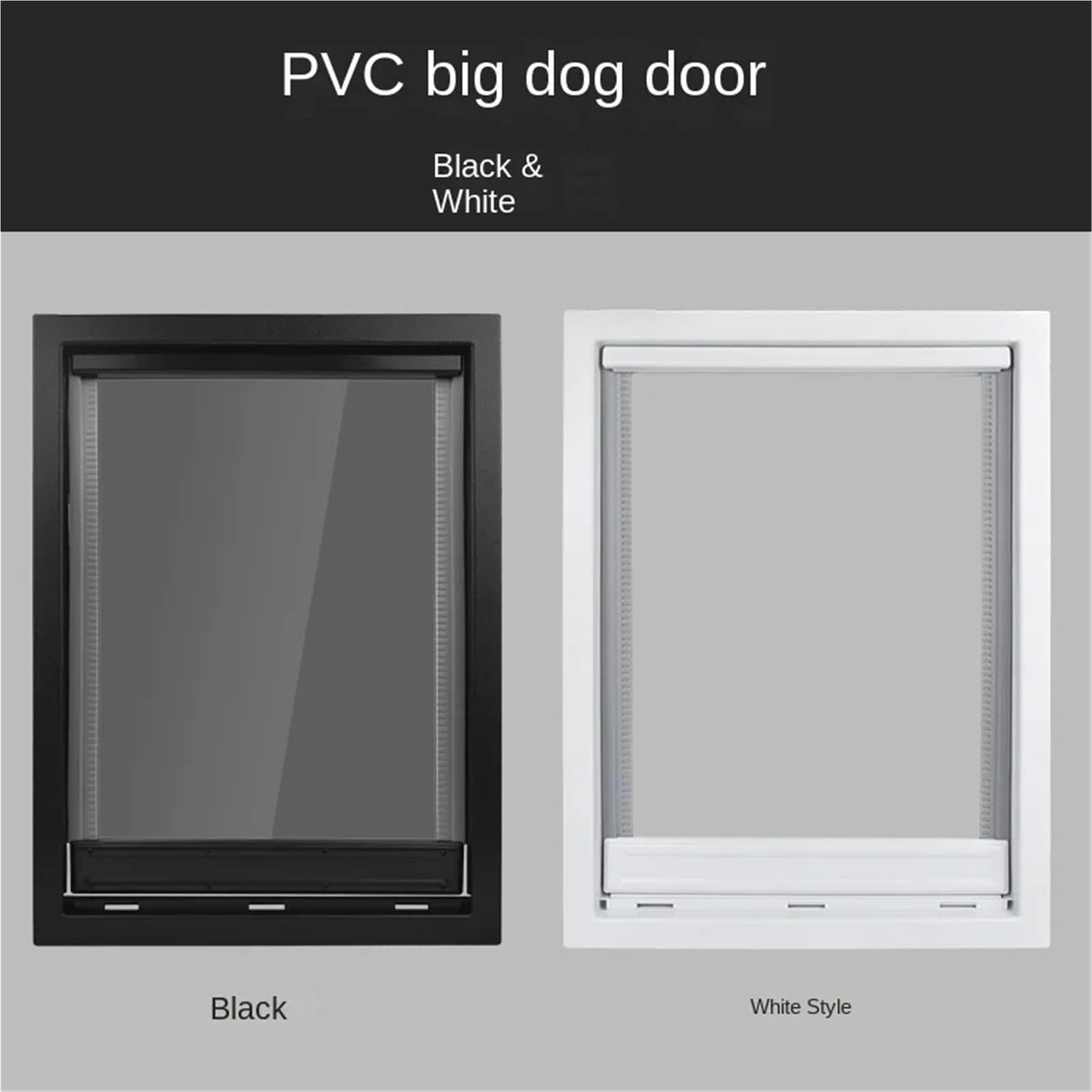 Porta per cani extra large in PVC per un facile accesso a cani e gatti, resistente porta nera per animali domestici (37,2 x 24 x 5 cm) - ideale per uso interno ed esterno sicuro e comodo ingresso