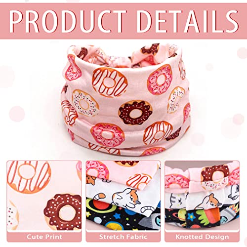 Bohend Girls Headbands Wide Knotted Hair Bands 3Pcs Non Slip Elastic Cute Head Bands Workout Yoga Sweatband Hair Accessories for Girls and Kids (K)3