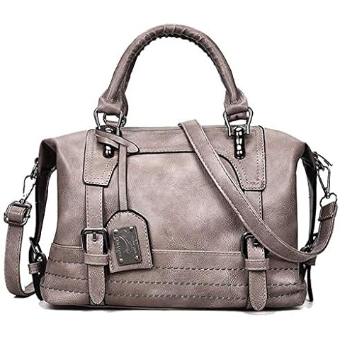 Tisdaini® Women Shoulder Bags Retro Fashion handbag Crossbody bag Gray Cover