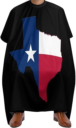 Capa de peluquería profesional con mapa de bandera de Texas, para peluquería, para adultos, con estampado