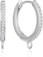 Vista 1 de Adabele - 10 ganchos redondos de plata de ley auténtica para aretes de 0.630 in (0.63 pulgadas) con circonita cúbica, circonita cúbica, resistente