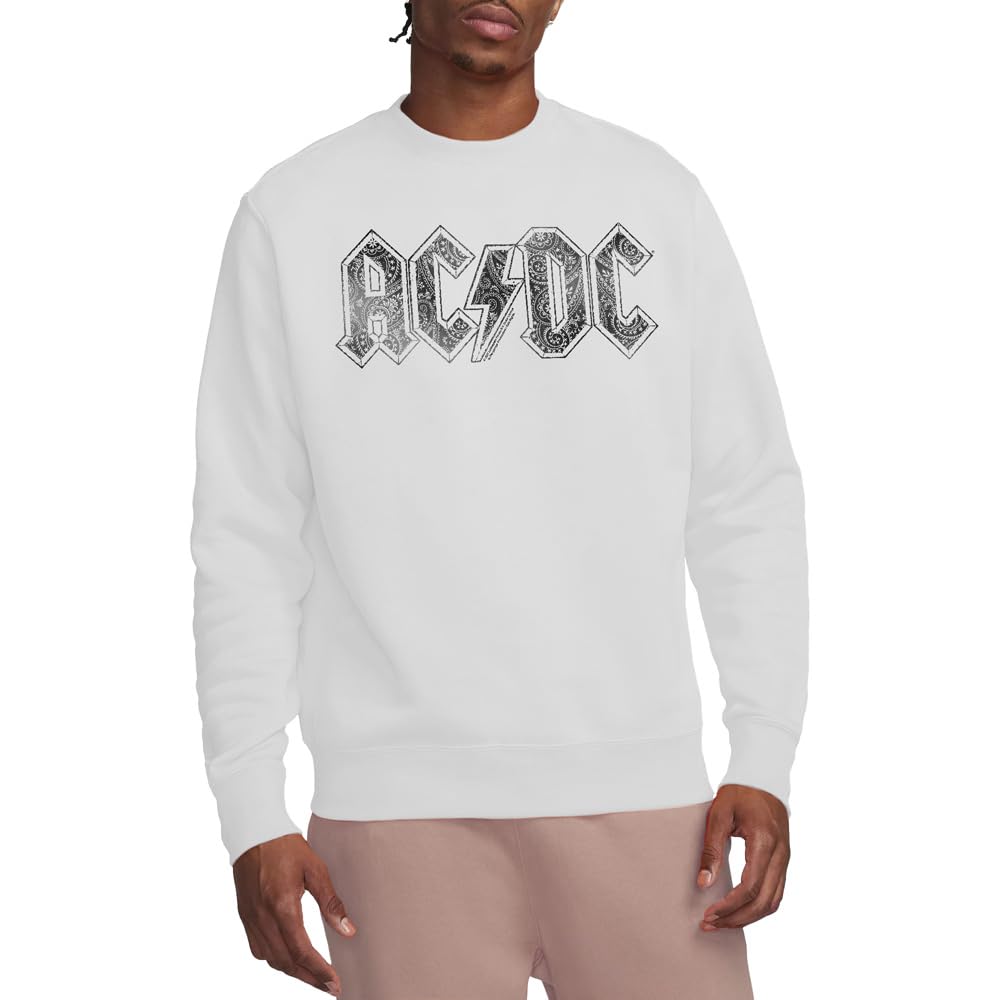 ACDC Paisley Logo Crew Sweatshirt, White, XX-Large