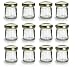 Nakpunar 12 pcs , 1.5 oz Mini Glass Jars for Jam, Honey, Wedding Favors, Shower Favors, Baby Foods, DIY Magnetic Spice Jars
