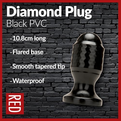Plug anal Prowler RED Diamond en PVC noir pour insertion facile