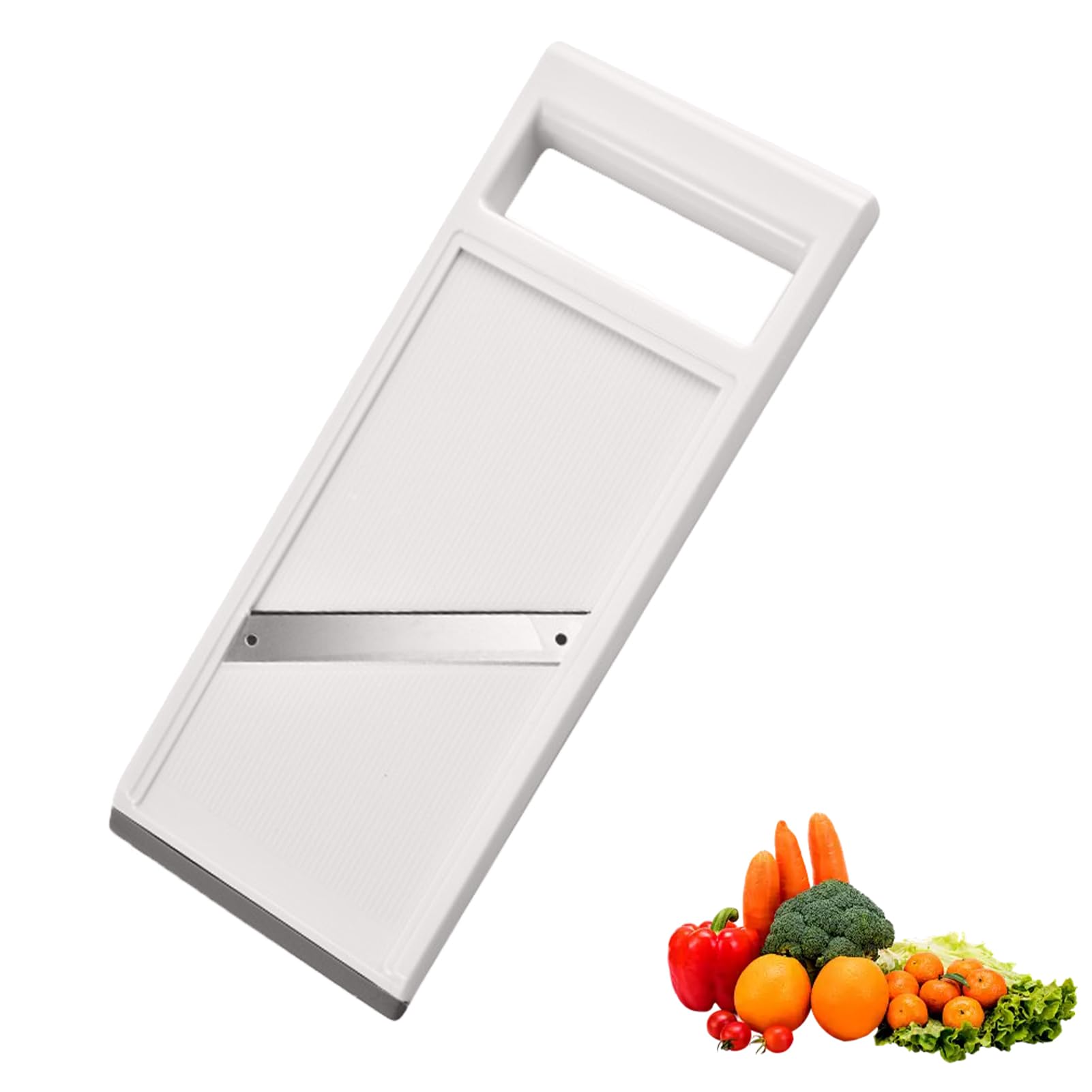 Portable Vegetable Slicer, Manual Kitchen Slicer for Cucumbers and Potatoes, Handheld Food Chopper for Chips and Cheese Julienne (Green)