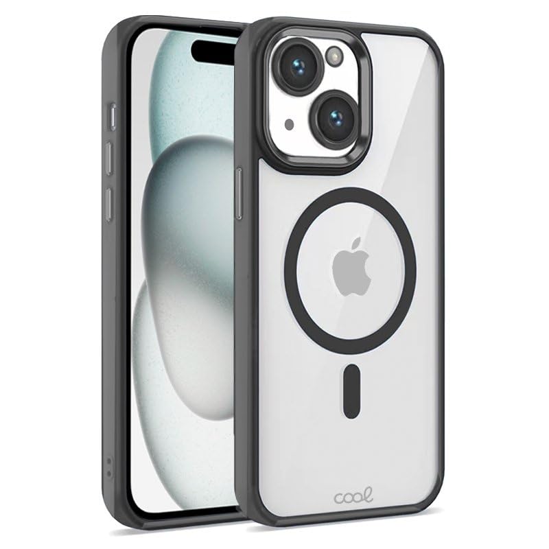 Carcasa Cool para iPhone 15 magnética transparente funda con borde 5