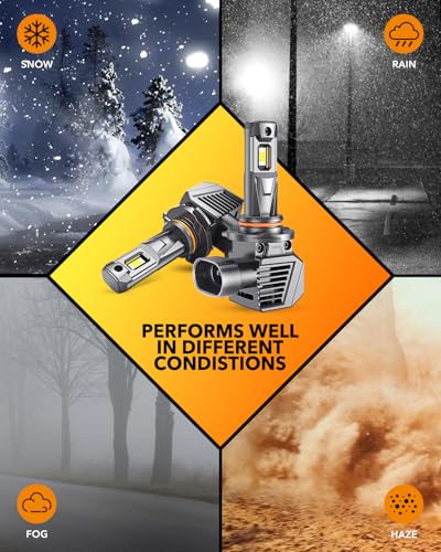 Image of OXILAM M5S H11 9005 Light Bulbs Combo, 130,000LM 1500% Brighter 6500K Cool White, 9005 /HB3 Hi-Beam H11 /H9 /H8 Lo-Beam Halogen Replacement, IP68 Waterproof, Pack of 4