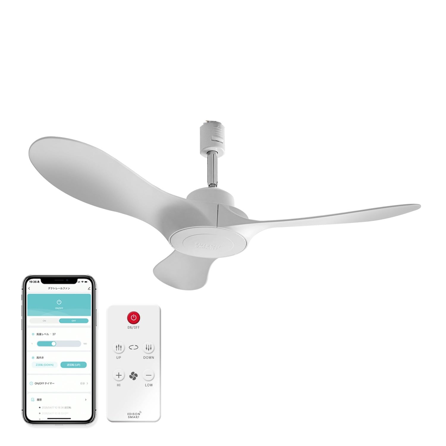 EDISON SMART ダクトレールファン DDF-D010WH Amazon.co.jp: エジソンスマート ダクトレールファン (ホワイト