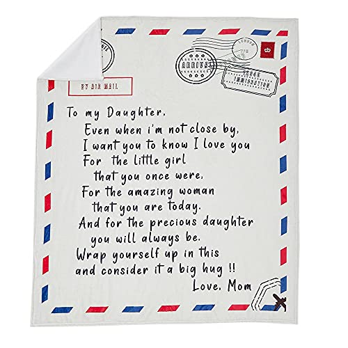 Bodosac Couverture de courrier aérien à ma fille avec lettres imprimées, couverture de courrier aérien, d'encouragement positif et d'amour pour fille, couverture en flanelle (Style 01 (130 x 150)) Cover