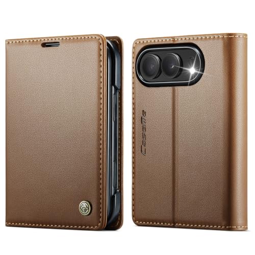 Rerzoiro for iPhone Duo Case Wallet with Card Holder, Brown