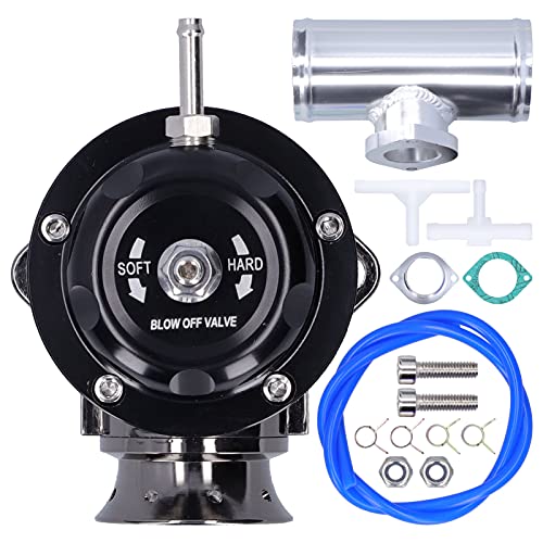Tbest Valvola di Sfiato Turbo in Alluminio Billet, Tubo Flangiato 2,5 Pollici TipoRS Valvola di Scarico Universale Accessorio per Auto SDDBOVGRSBL FPG250(nero)
