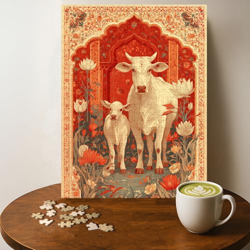 PICHWAI KAMDHENU vache puzzle bois 500 pièces 20 x 15 po