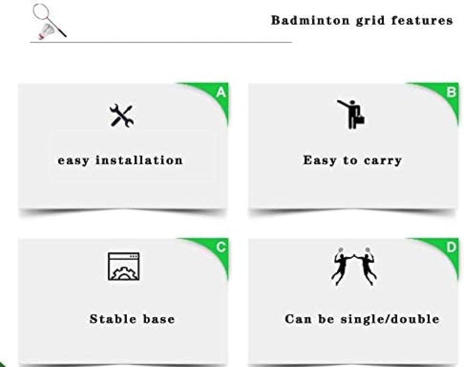 Rete portatile da tennis e badminton, rete pieghevole regolabile in altezza per parchi all'aperto e parchi giochi, installazione semplice