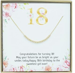 18th birthday beaded necklace-18th birthday necklace-Niece 18th birthday gift-Milestone birthday gift-Daughter/granddaughter 18th birthday