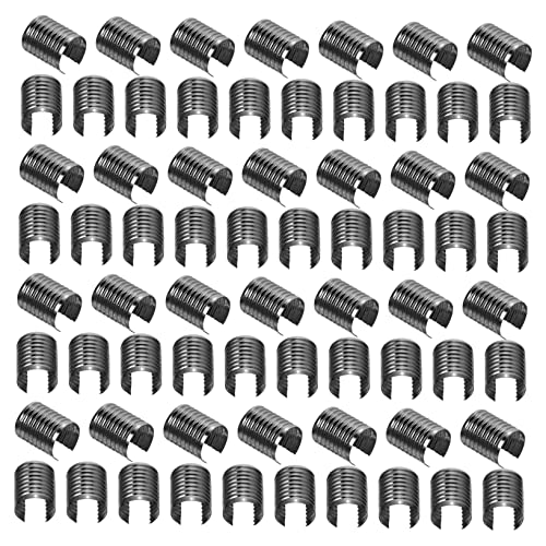 BEBEMOKO 2sets Tassel Rope Clip Metal Leather Rope Clips Cylindrical Fastener Buckle Hooks 100pcs*2